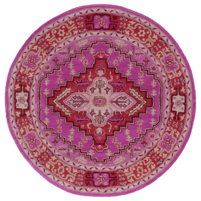 Blokzijl Hand Tufted Wool Oriental Rug, Round 5'