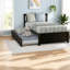 Lits plateforme espresso en bois avec lit gigogne extensible
