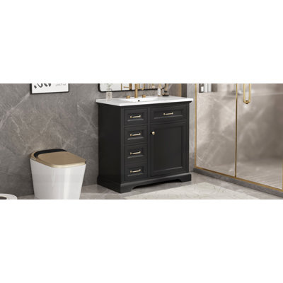 Bathroom Vanity with Ceramic Sink Top
