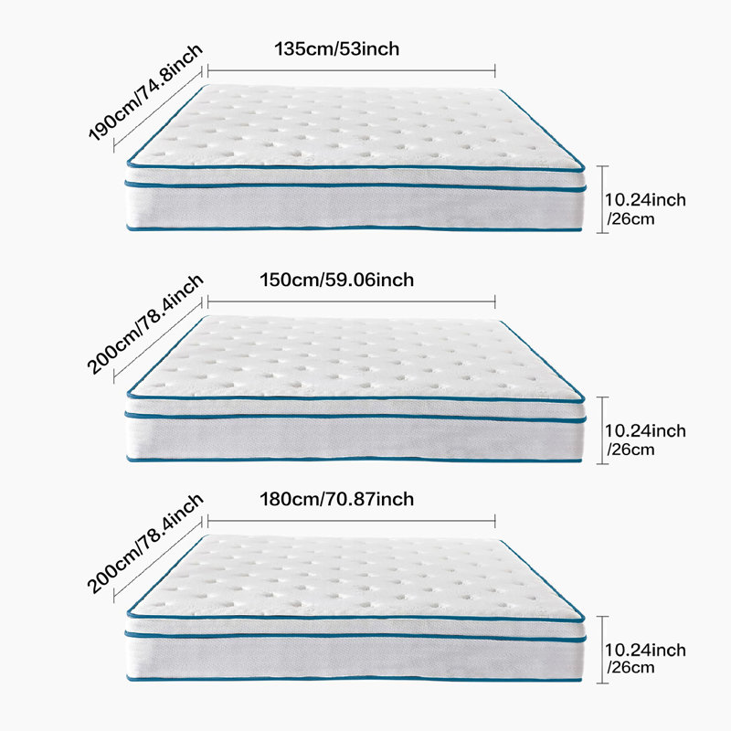  White Pocket Spring Mattress in Vacuum Pack, High Resilience Foam with Knitted Fabric, Multiple Sizes Fast Dispatch From UK Warehouse – Dispatched Within 2 Days