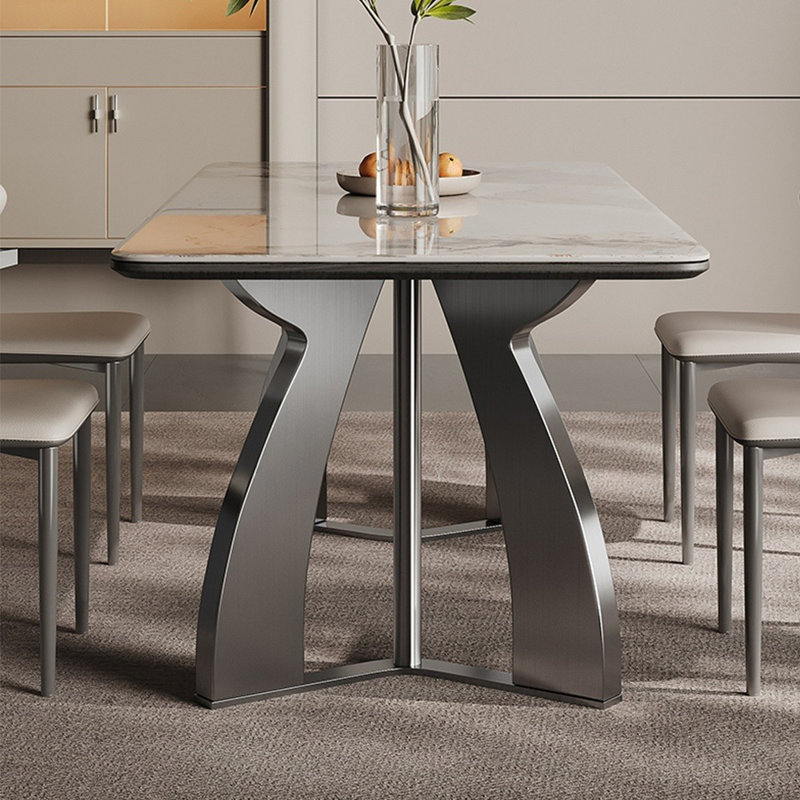 European modern simple dining table set, 29.5" H x 55.1" L x 31.5" W