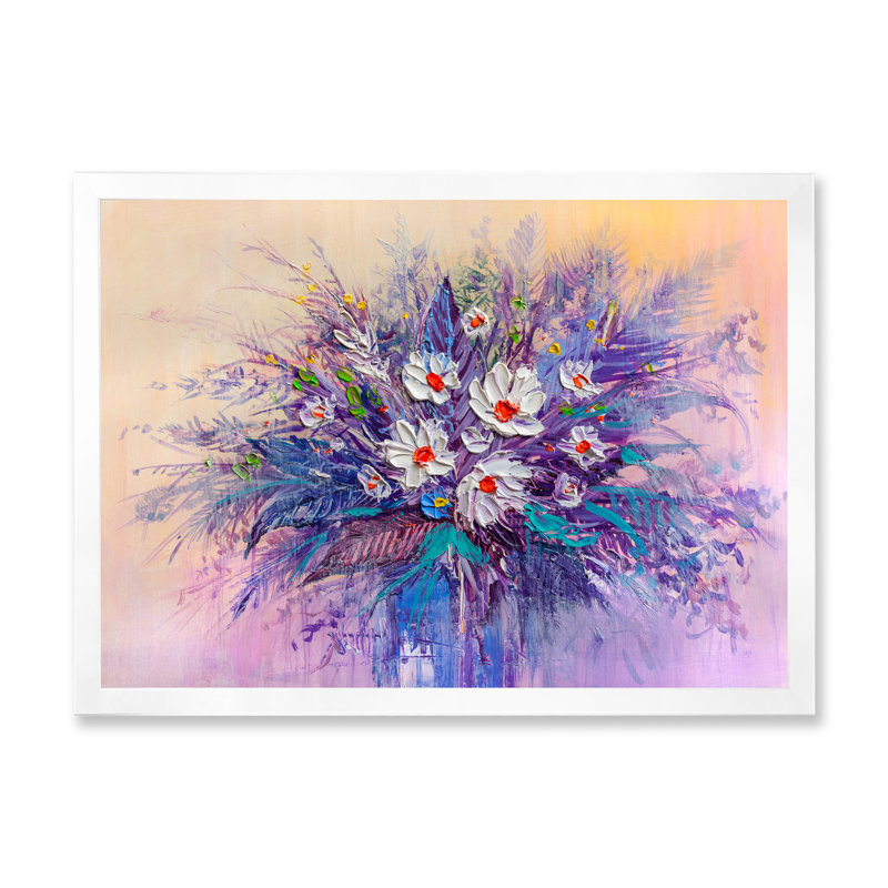 «White and Purple Flower Vase V», reproduction de cadre photo sur toile, H 24 po x l 36 po x P 1 po