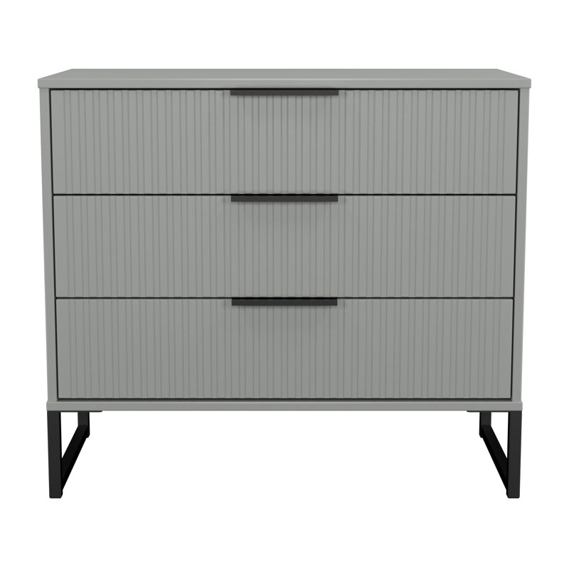 Bernat 77 cm W Chest of 3 Drawers, Grey