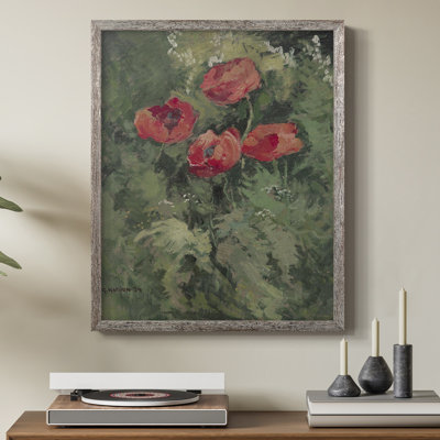 Reproduction florale rétro, impression encadrée CCLX - bois massif