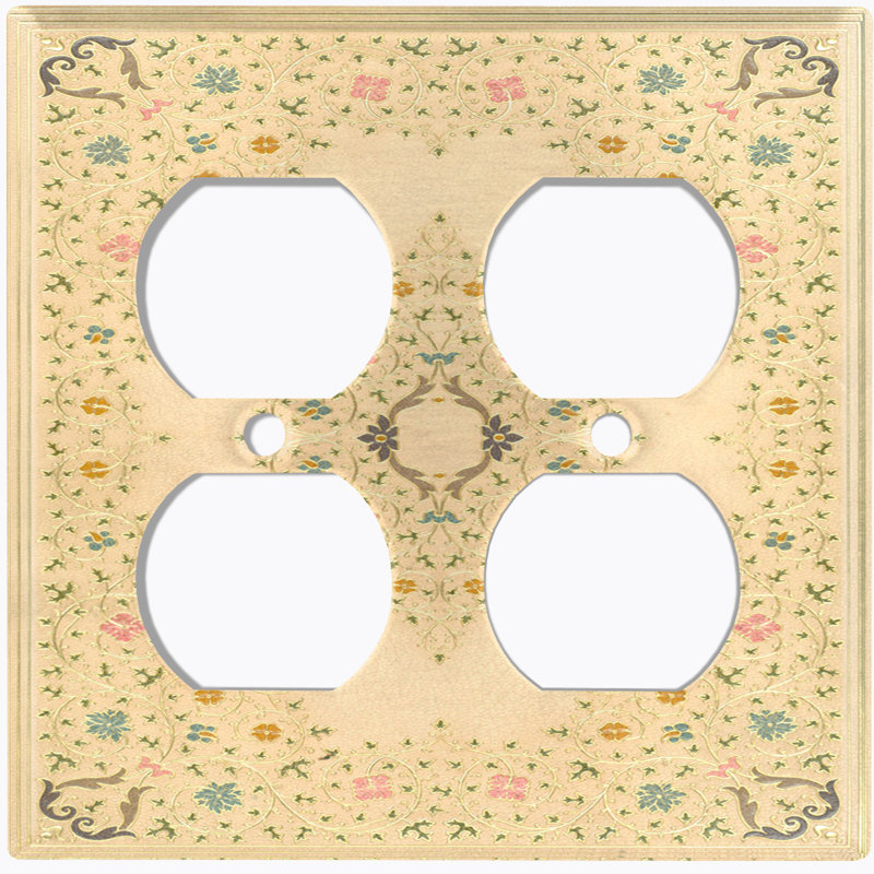 Patterned 2 - Gang Duplex Outlet Standard Wall Plate