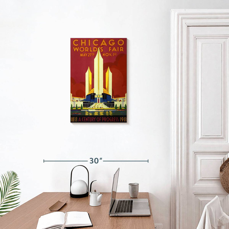 Lilie Chicago, exposition universelle de 1933, H 24 po x l 16 po