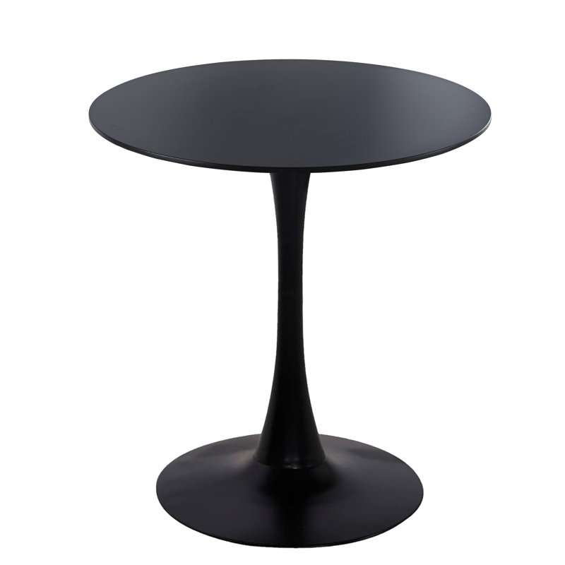 Table de salle à manger ronde, Noir, H 29,1 po x L 23,6 po x l 23,6 po, Noir
