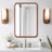 Arc-Cornered Wall Mirror with Wooden Frame-748454354-752068857