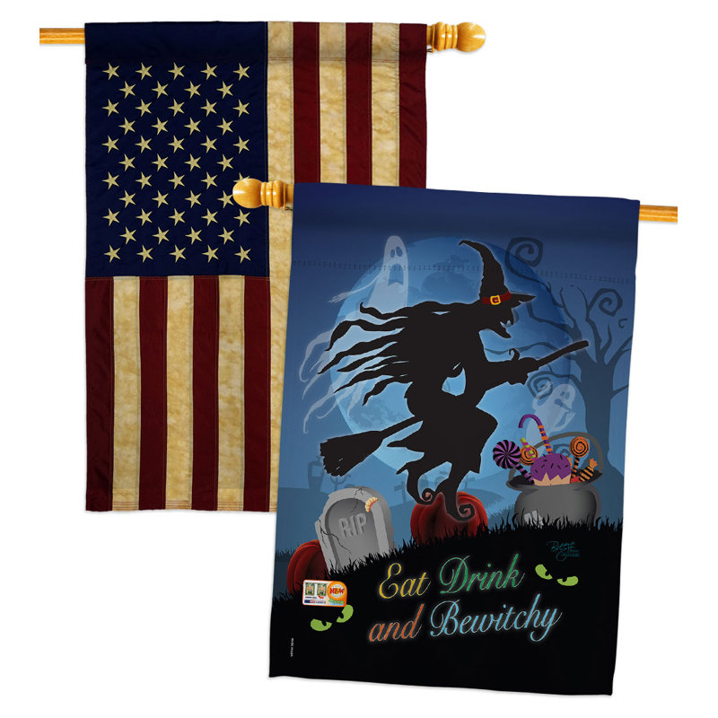 Drapeau de maison en polyester 40 x 28 po Bewitchy
