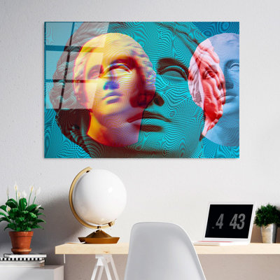 Superbe peinture murale en verre trempé 27,6 po x 39,4 po | 100% verre trempé, épaisseur: 0,16 pouce | Décoration élégante pour le salon ou le bureau, durable et facile à nettoyer, idée de cadeau parfaite