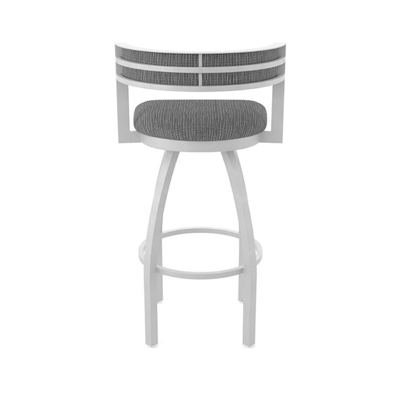 Tabouret Artémis, Tabouret de bar (siège d'une hauteur de 30 po), Nickel anodisé, Tissu - charbon graphique