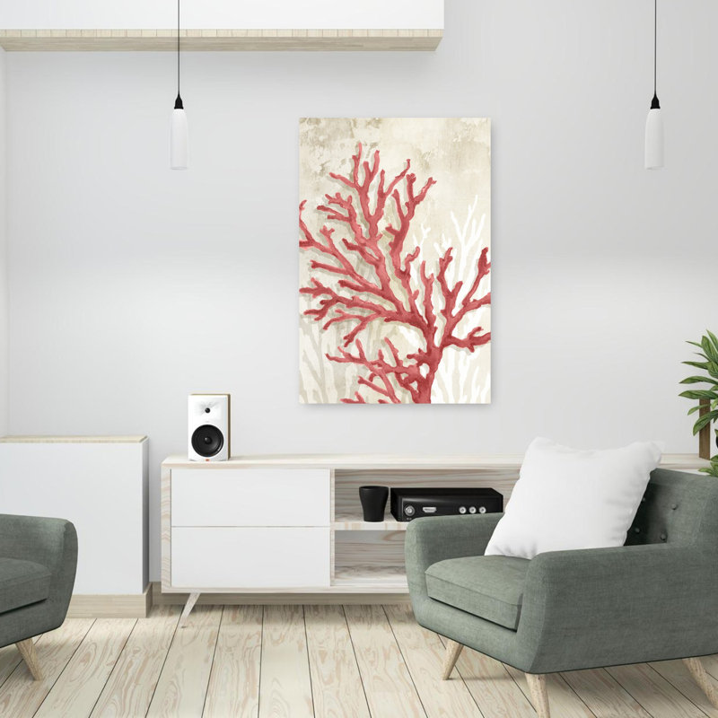 Red Coral Reef II, art contemporain, H 36 po x l 24 po