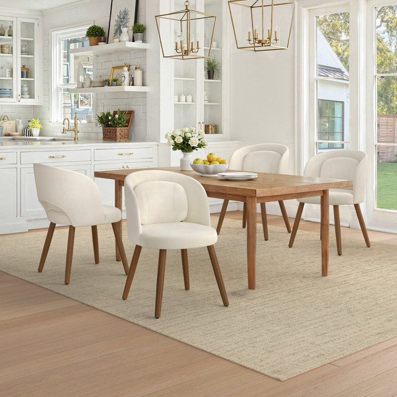 Chaise rembourrée Katherine, Chenille beige, 4