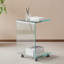 Table d'appoint et de bout en verre transparent en forme de C, petite table de bout en verre trempé