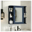 Armoire de rangement murale bleue avec miroir et tablettes réglables