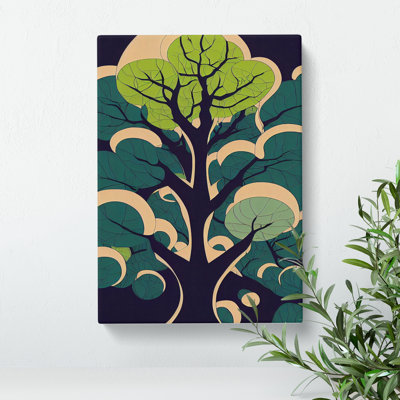 XC1022-3773X Retro Abstract Tree No.2 - Wrapped Canvas Print