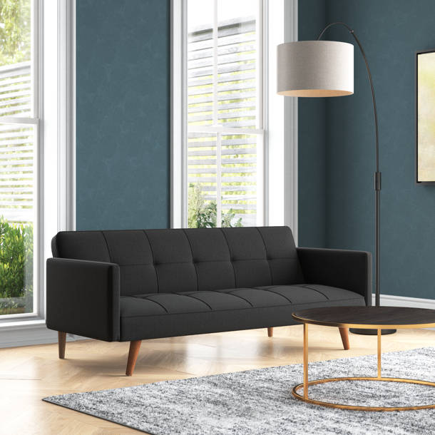 Mercer41 Irma Twin 75'' Velvet Tufted Convertible Sofa | Wayfair