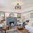 Handcrafted Striped Glass 3-Light Semi-Flush Mount Ceiling Light in Matte Black