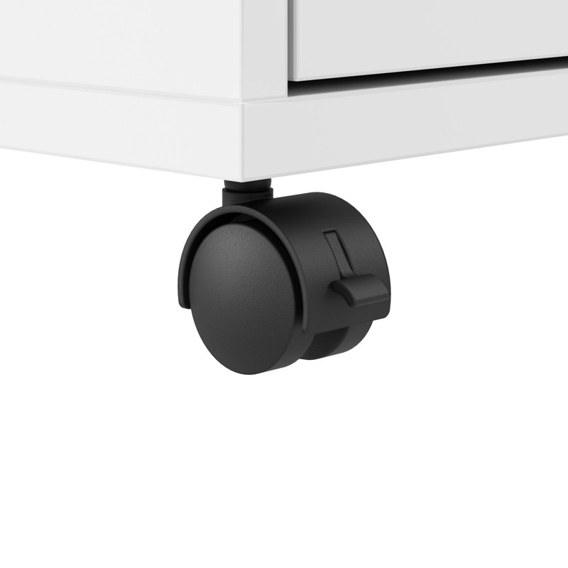 Bush Business Furniture Hustle 3 Drawer Rolling File Cabinet With Lock - Assembled, White
