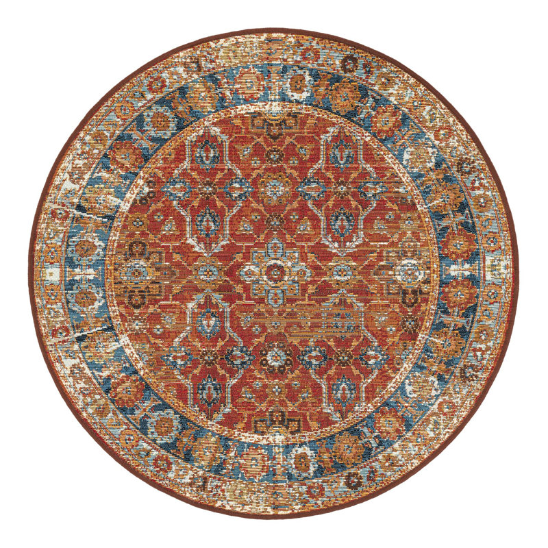 Outdoor Traditional Area Rug, Round 3'1"