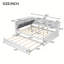 Lit plateforme en bois avec lit gigogne, tablettes et tête de lit-1275397111-1275397110