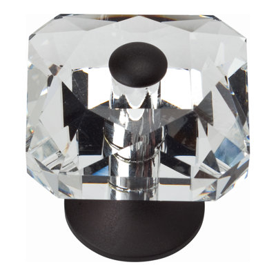 Crystal 1 1/2" Length Square Knob