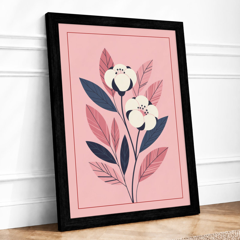 Elegant Blooms Botanical - Framed Print, A2 - 59.4 x 42.0 cm, Black