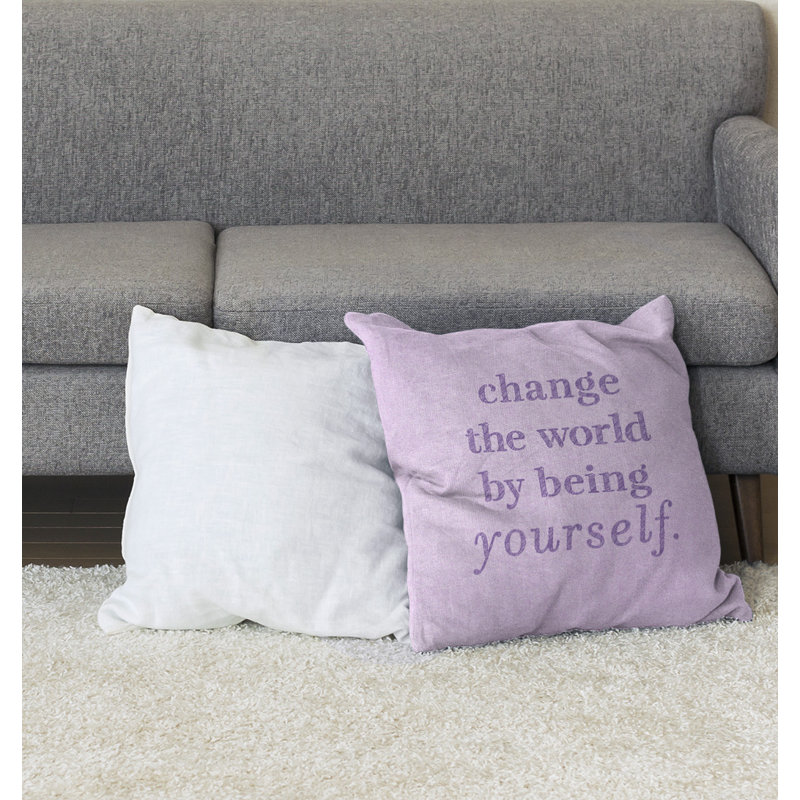 Coussin de plancher change the World, 40 po x 40 po, Mauve