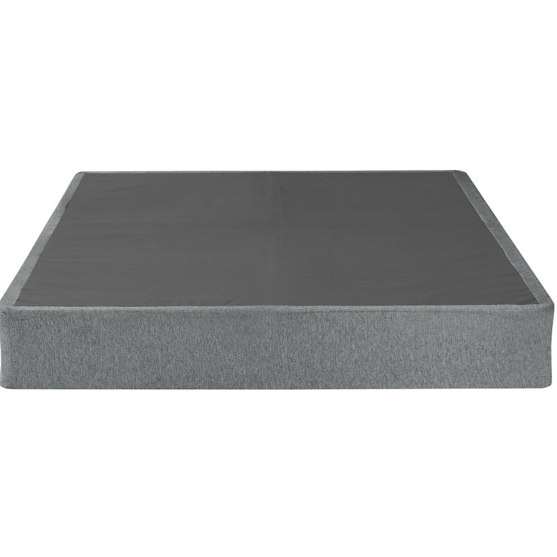 9 po Sommier tapissier en métal, base de lit à ressorts en lin gris, style pliable