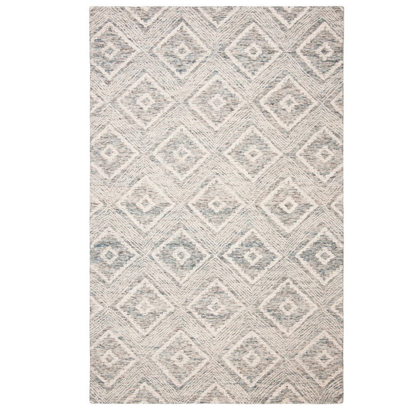 Tapis géométrique en laine touffeté à la main Dibenedetto, Rectangle 8 pi x 10 pi