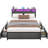 Bed Frame With 4 Drawers, Metal Frame With LED Light And Outlet, Storage Headboard-1584091525-1584027356