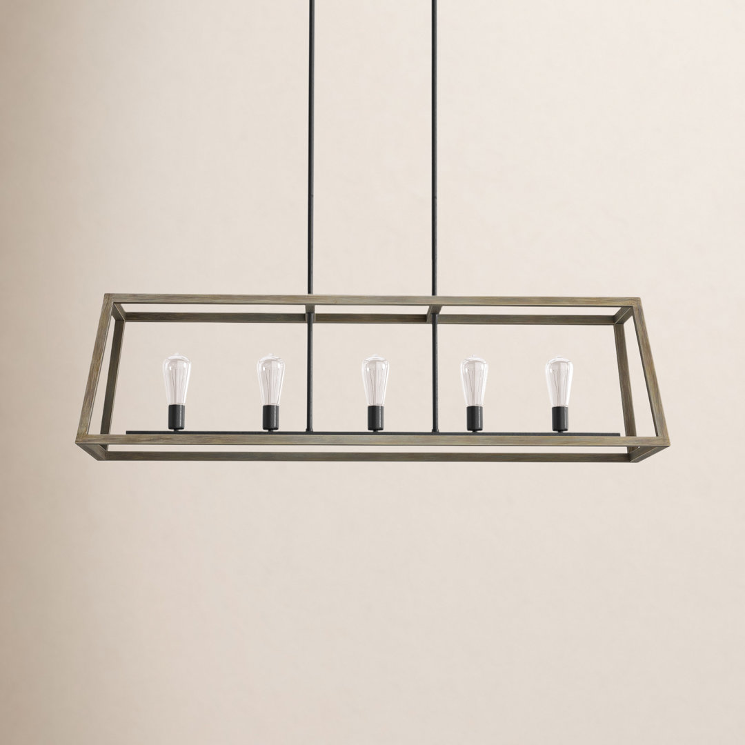 Claysburg 5 - Light Black/Weathered Oak Kitchen Island Pendant Birch Lane™