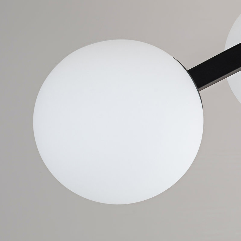 Kaynen Frosted Glass Semi Flush Mount, Black