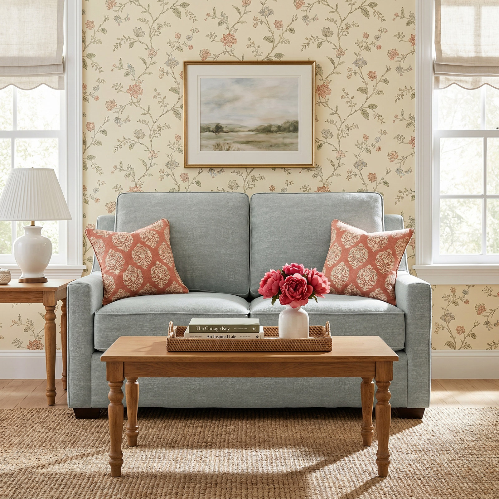 Gemi 56.5'' Upholstered Sofa, Lena Sand Performance Linen Blend