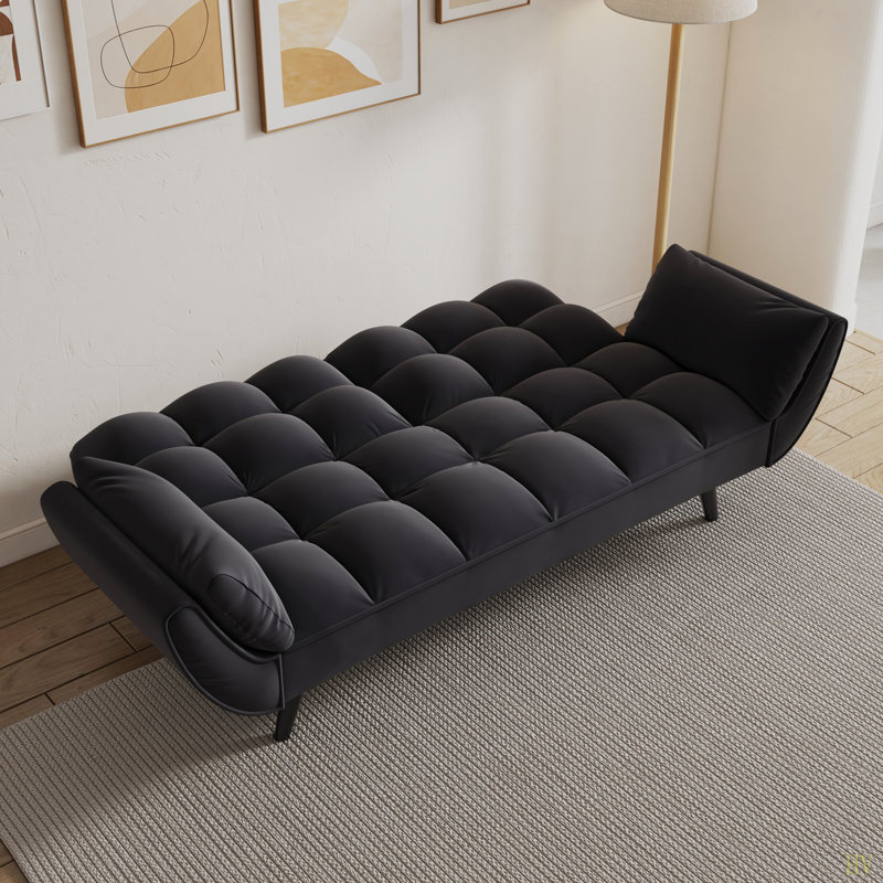 Coussin décoratif 74 po avec deux accoudoirs et deux accoudoirs, Noir