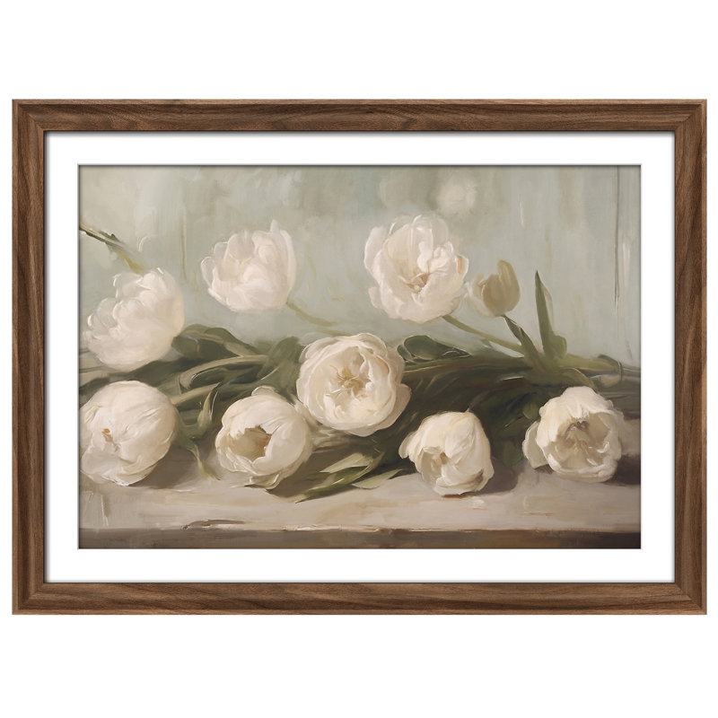 Art mural vintage rétro encadré pour chambre à coucher - 26 po x 36 po brun avec mat blanc