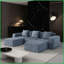 Canapé-lit modulaire de 118 pouces en velours côtelé gris-1880658789