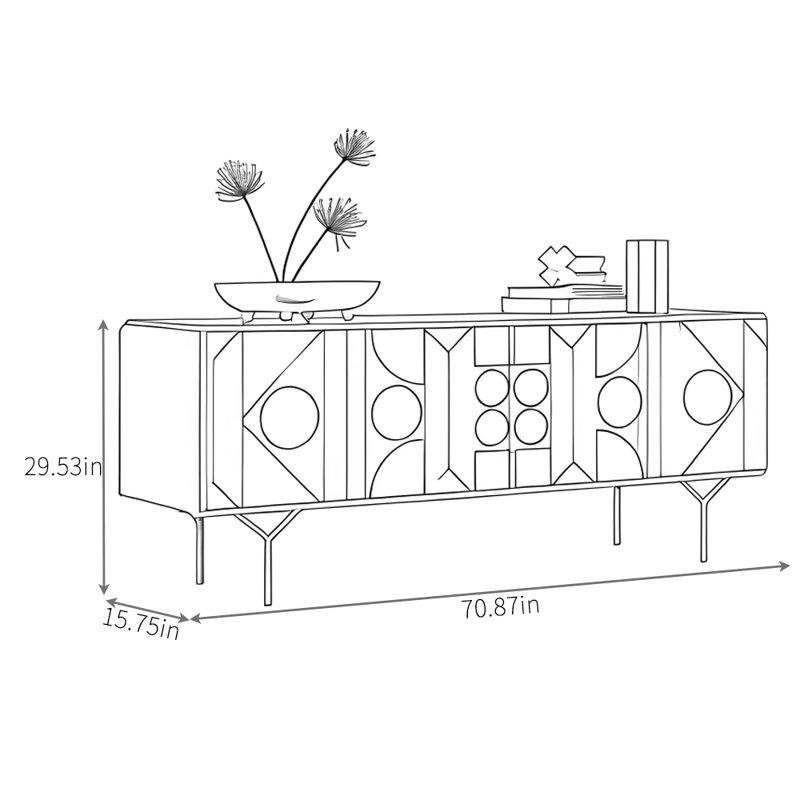 Buffet de grande capacité, H 29,53 po x l 70,87 po x P 15,75 po