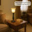 Lampe de table rustique en bronze avec abat-jour en verre albâtre marbré