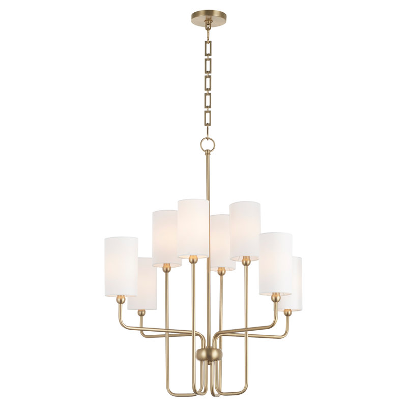 CHARLOTTE 8 Light Chandelier, Aged Brass