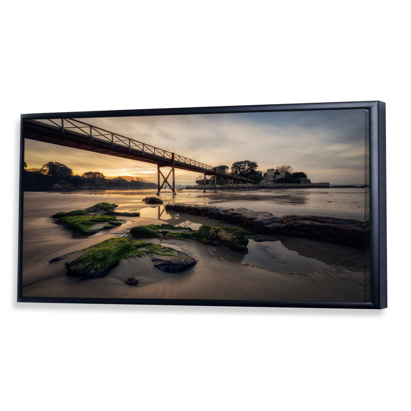 Pont Santa Cruz De Oleiros - photographie sur toile, Cadre noir, H 8 po x l 12 po x P 1 po