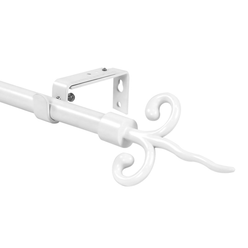 Tringle à rideaux simple Merrie Finial, H 1 po x l 84 po x P 1 po, Blanc lustré