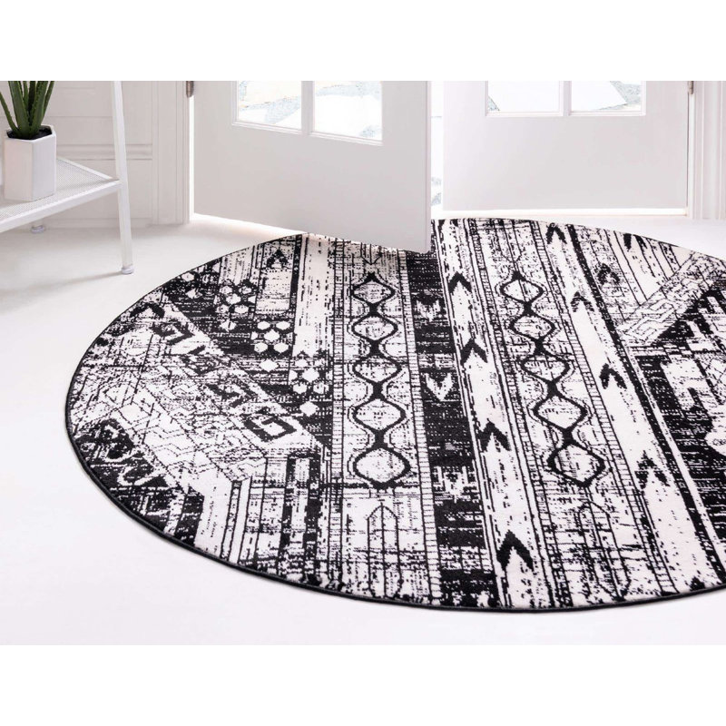 Wenden Ikat Indoor Rug, Round 5'