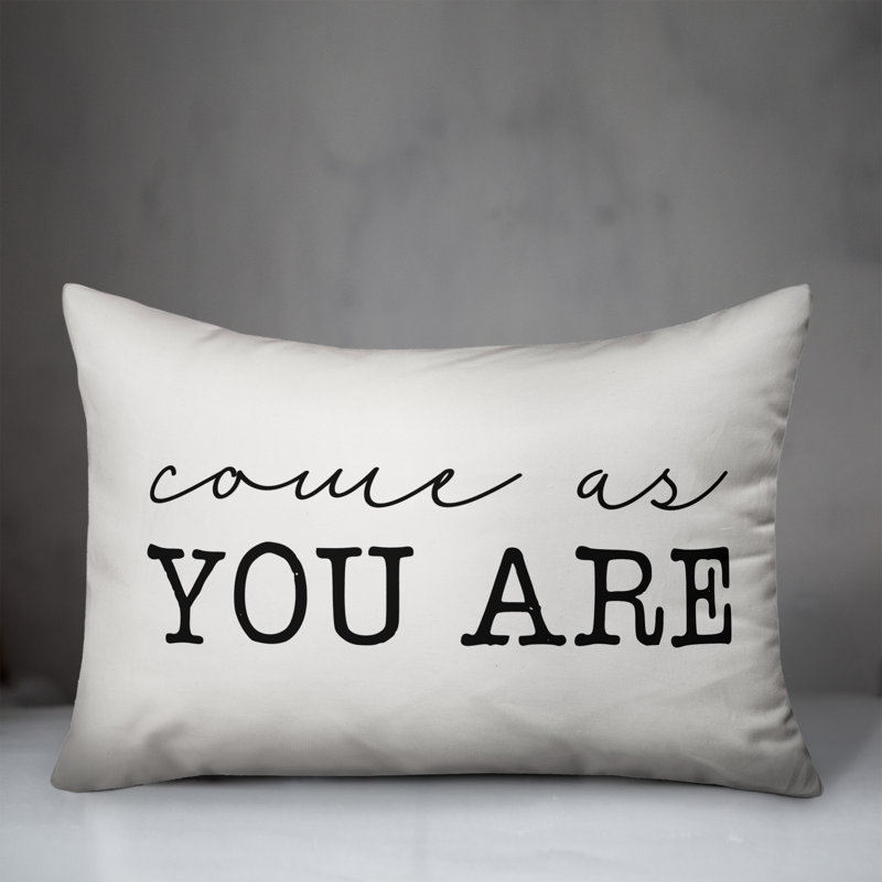  Housse et insert de coussin lombaire intérieur / extérieur Come as You are, Blanc cassé / noir