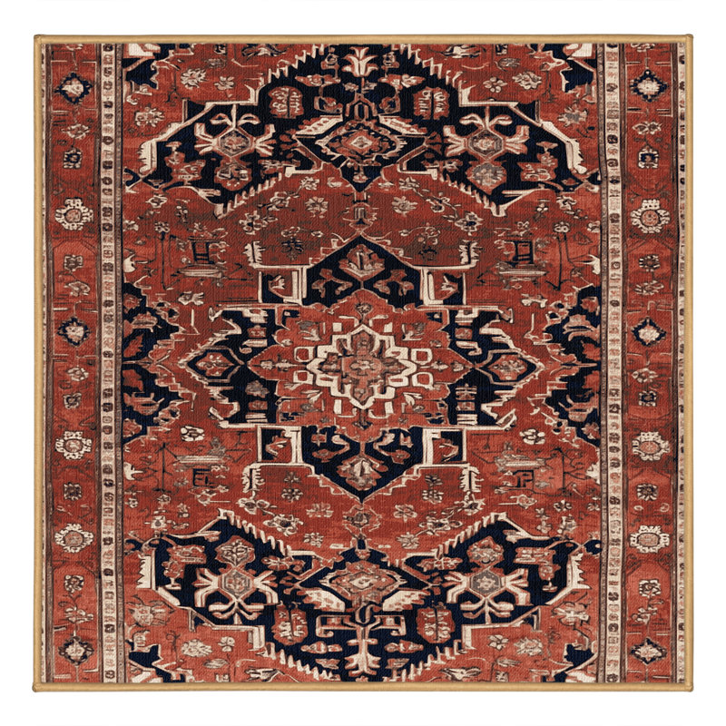 Tapis brun lavable à la machine, Carré 4 pi
