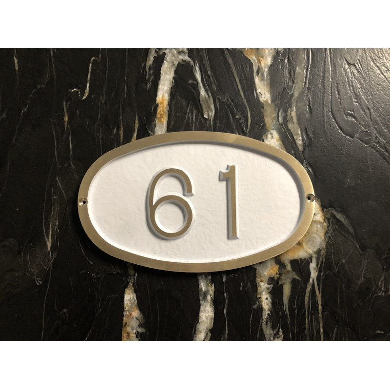 Plaque d’adresse murale sur 1 ligne bold, Blanc, Oui