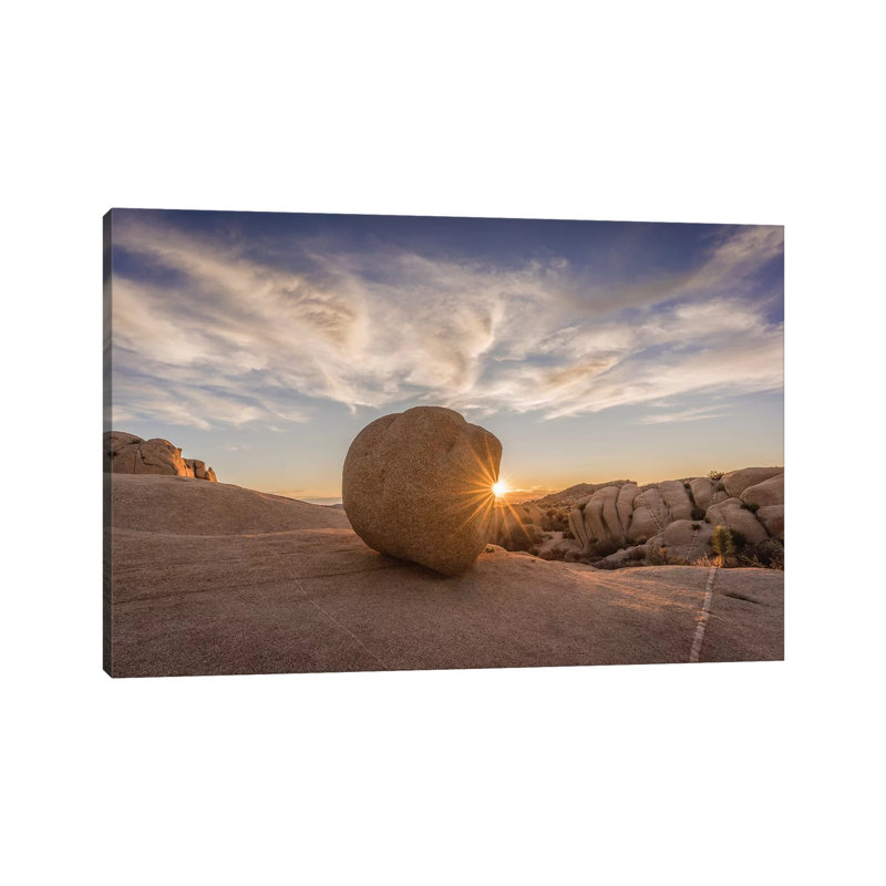 Usa, California, Joshua Tree National Park. Rocky Landscape At Sunset. by Jaynes Gallery - Wrapped Canvas Print