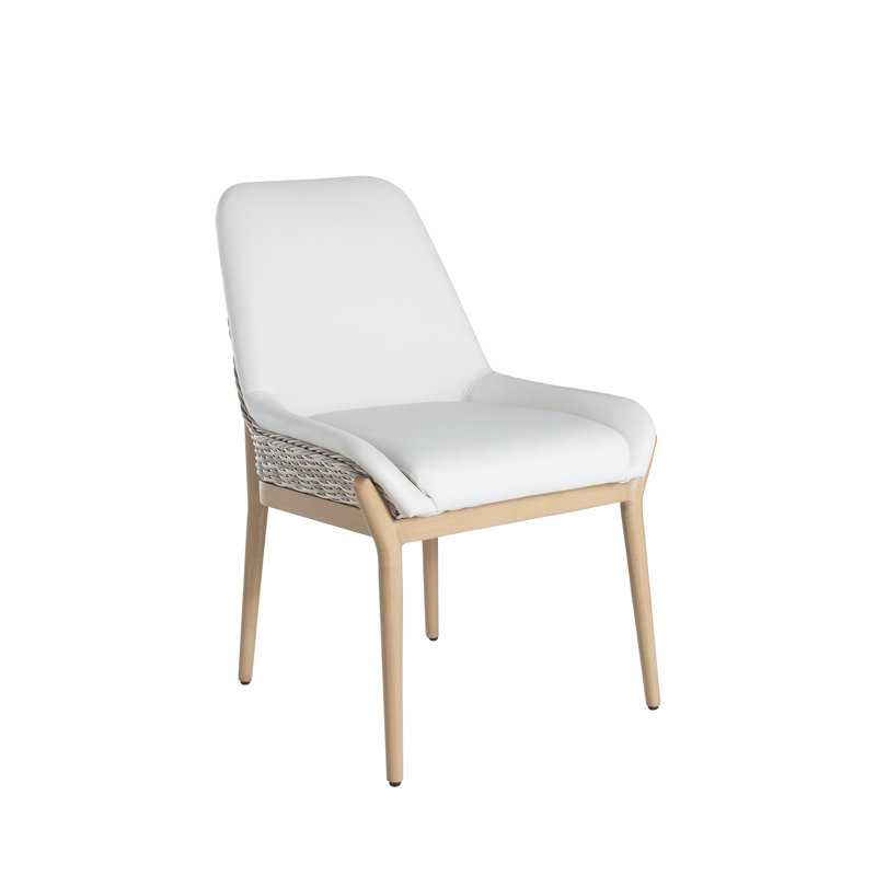 Chaise d'appoint en vinyle - naturel / lin tressé Palma