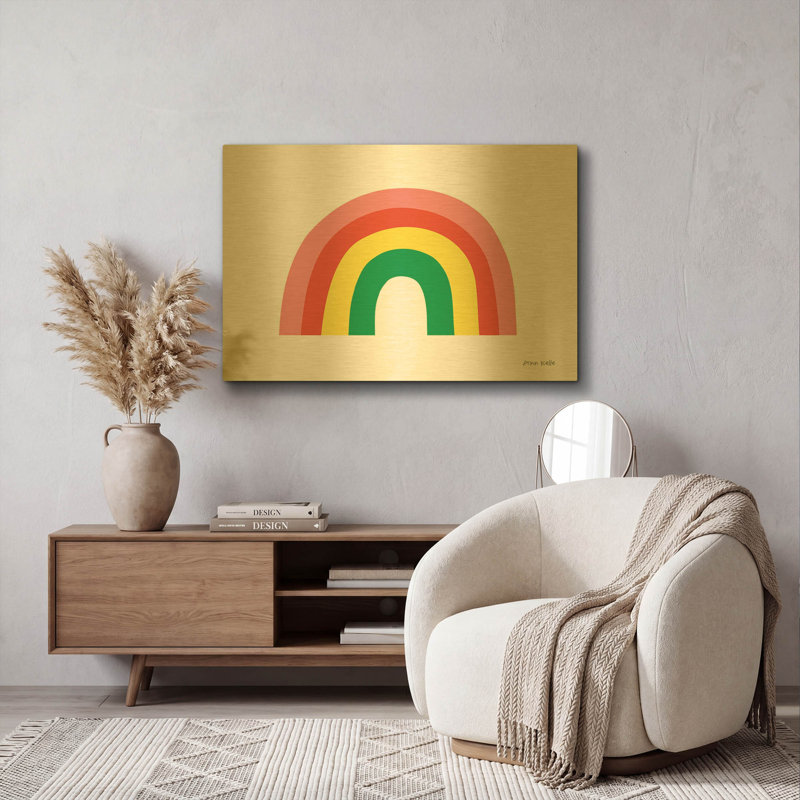 « Rainbow I » d'Ann Kelle, tableau mural en métal doré, 91,4 cm x 61 cm, 36 po x 24 po