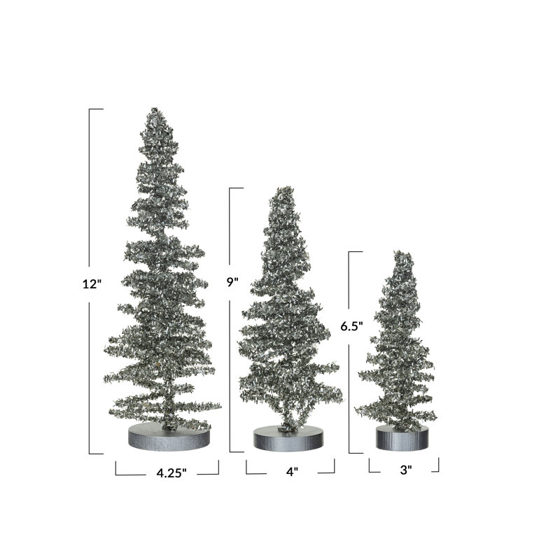 Tinsel Trees With Glitter